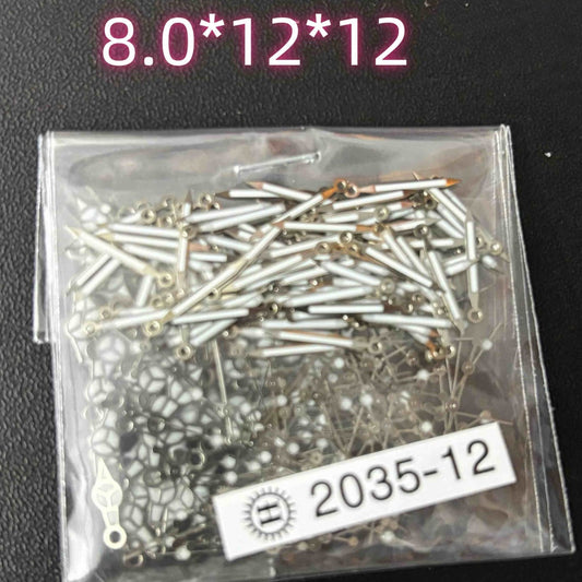 Lot de 100 aiguilles de montre luminescentes vertes argentées de 12 mm pour Miyota 2035 2115 PC21 