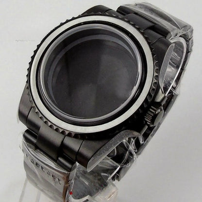40mm Sapphire Glass Black PVD Watch Case fit NH35 NH36 Miyota 8215 2813 ETA2824