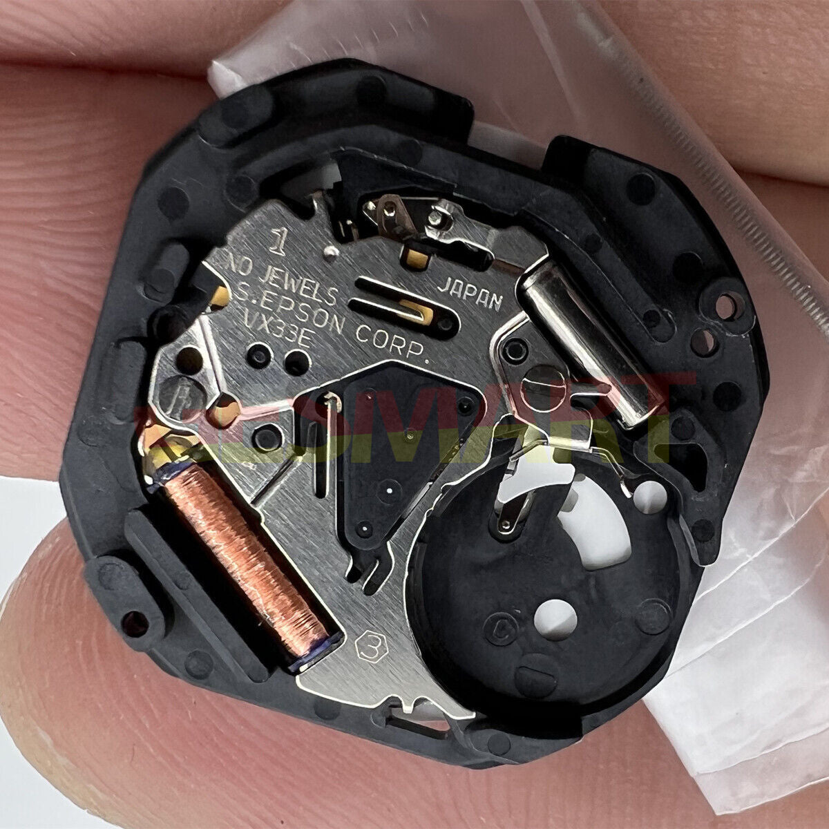 Hattori Epson TMI VX33E quartz watch movement, precision Japan-made mechanism for accessories.