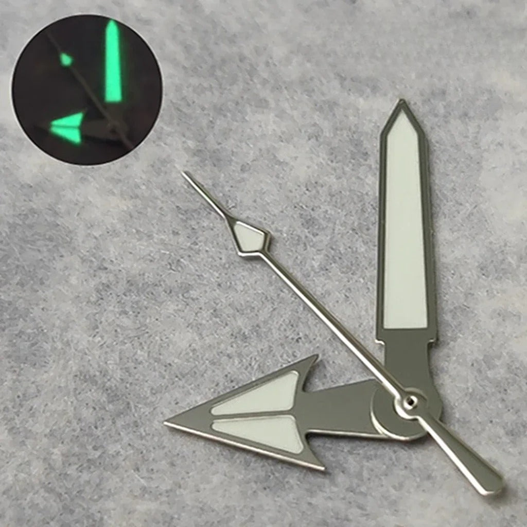 C3 Green Luminous Watch Hands Set For NH34 NH35 4R35 NH36 4R36 Movement