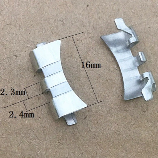 16x2.3x2.4mm Silver S/S Curved End Links Spring Bars Bracelet Watch Band Strap#41