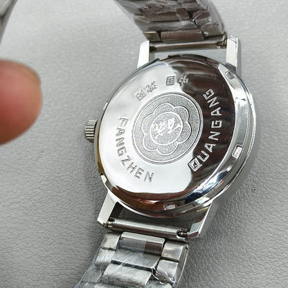 37mm China Baihua Manual Mechanical Watch 19 Jews Silver Band Shock-Resistant