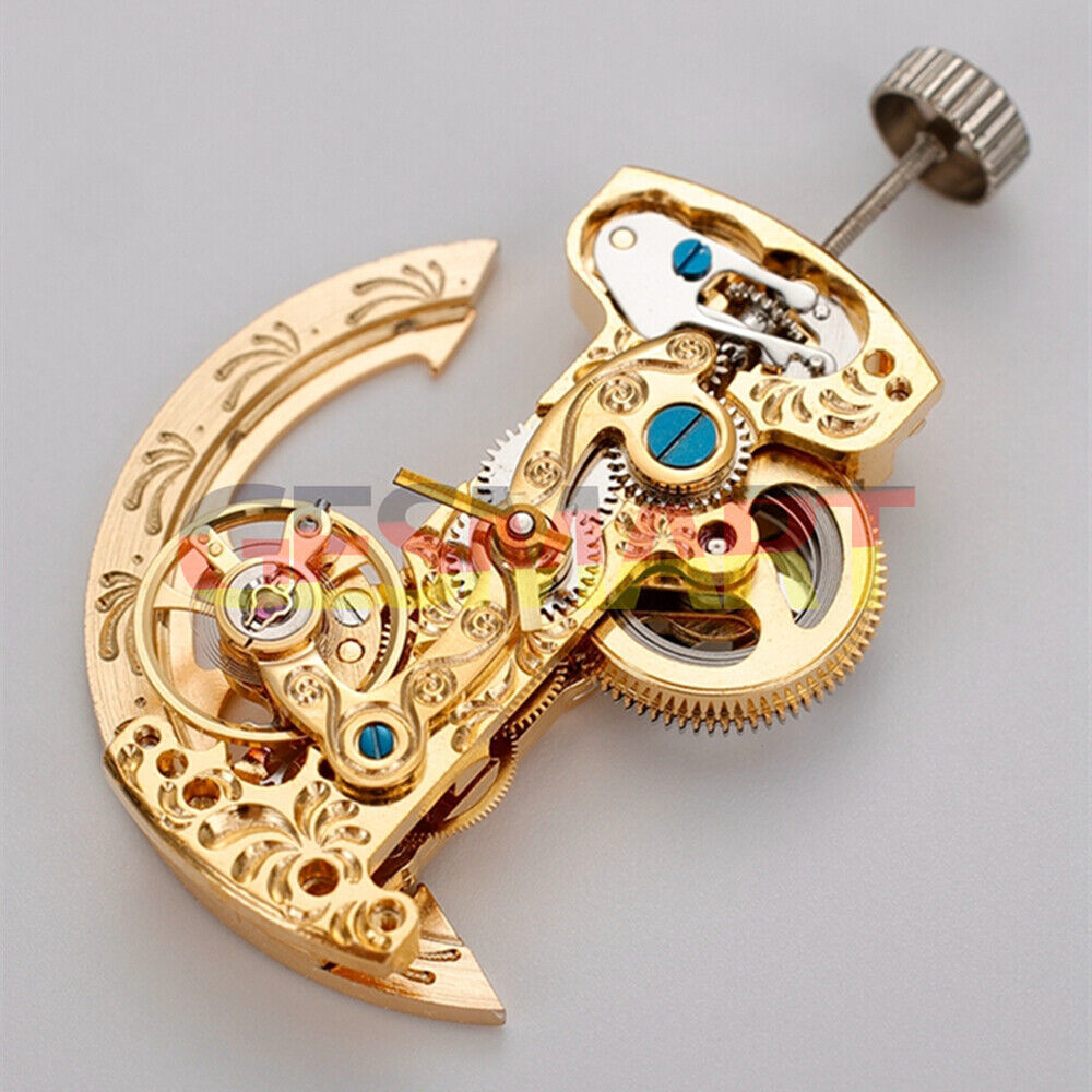 Golden rectangle bare balance wheel watch movement LG0806B, precise automatic mechanical design for enthusiasts