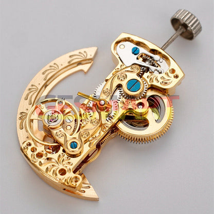 Golden rectangle bare balance wheel watch movement LG0806B, precise automatic mechanical design for enthusiasts
