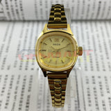 24mm SHANGHAI HAIDA Manual Mechanical Lady Watch Golden Nail Square Case