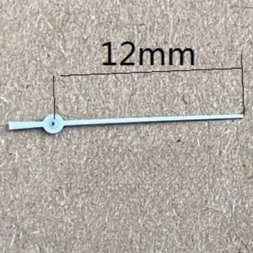 Set of 3 white and silver 12mm second hands for Miyota FS00 FS01 FS10 watch movements.