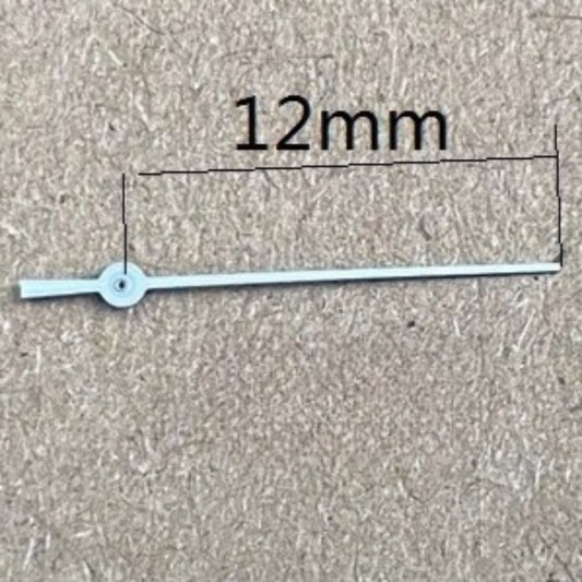 Set of 3 white and silver 12mm second hands for Miyota FS00 FS01 FS10 watch movements.