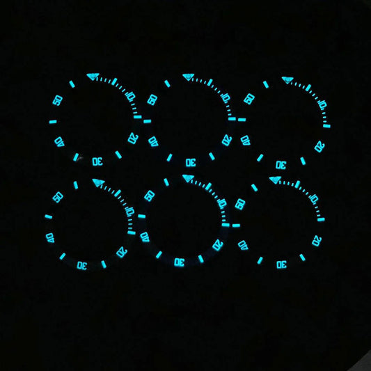 Sloping 40x31.8mm ceramic bezel insert with super luminous feature for divers watches replacement.