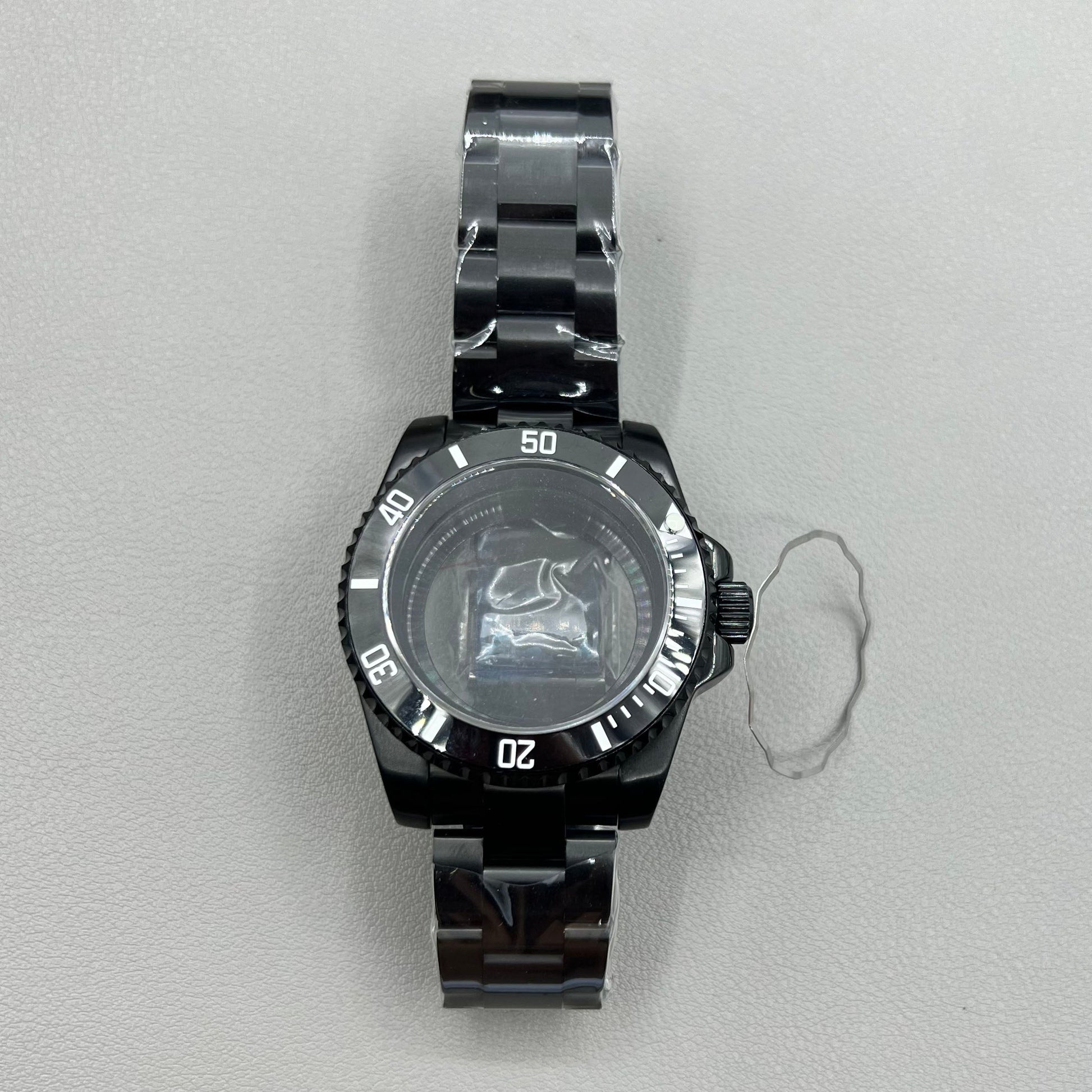 Keramikkranz PVD 40mm watch case with sapphire crystal and bracelet, compatible with NH35 NH36 movements.
