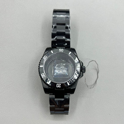 Keramikkranz PVD 40mm watch case with sapphire crystal and bracelet, compatible with NH35 NH36 movements.