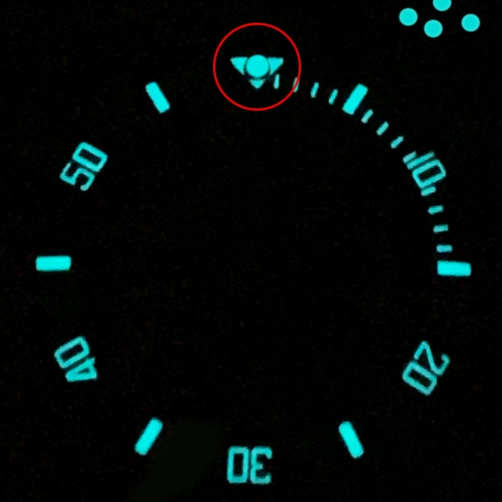 1. Set of 3 green and blue luminous pip bezel beads for RLX Submariner watches enhancing night visibility.  