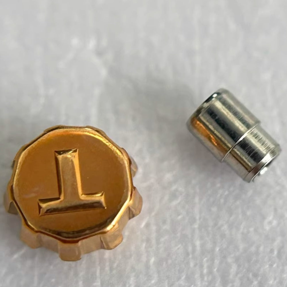 Steel Rose Golden Polished Watch Crown for Tissot T087, durable replacement part for watch repair