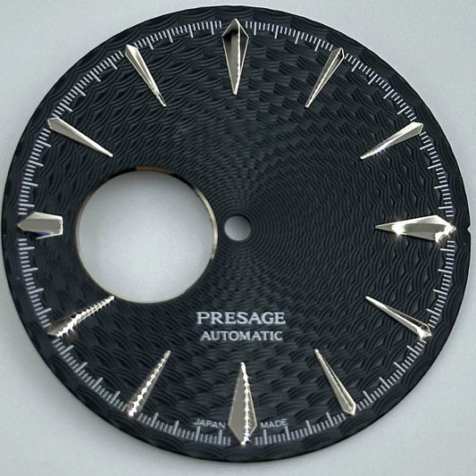 35mm Black+Silver Nail Cocktail Modified Datejust Watch Dial for NH38 Movement