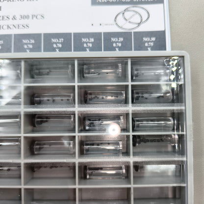 300 PIECES 30 Sizes 0.3-0.75mm Waterproof Mini O-ring Kit for Watch Crown Seal