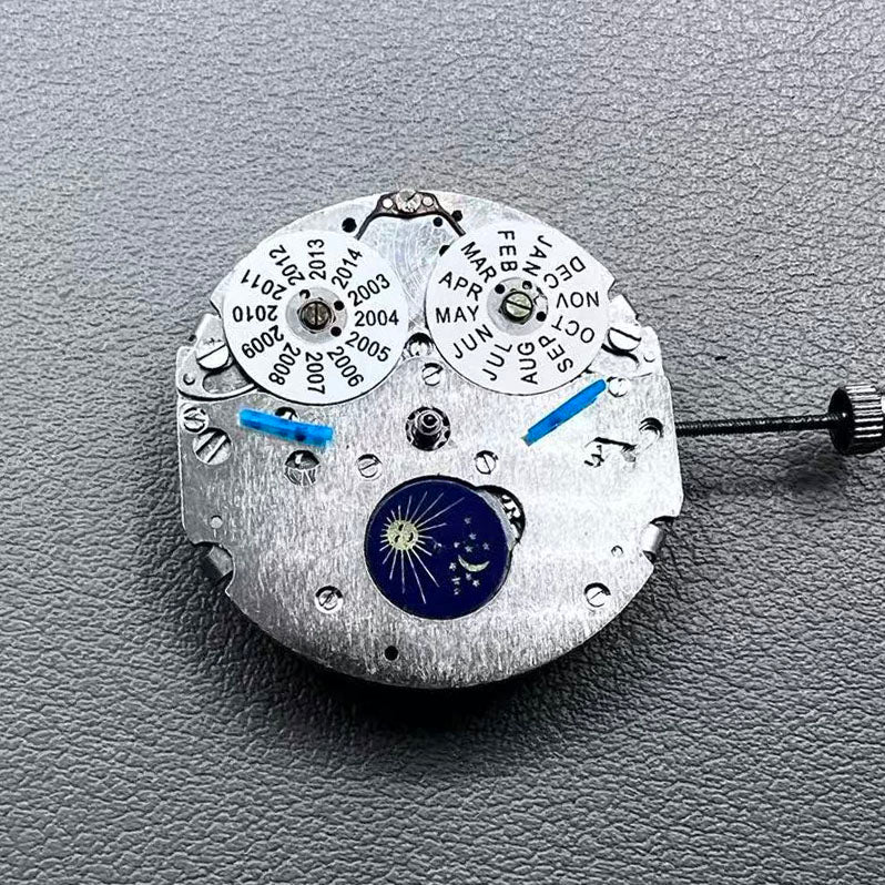Perpetual calendar watch with automatic mechanical movement, moon phase at 6 o'clock