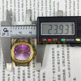 SHANGHAI HAIDA Manual Mechanical Lady Watch Golden Nail Purple Dial Square Case