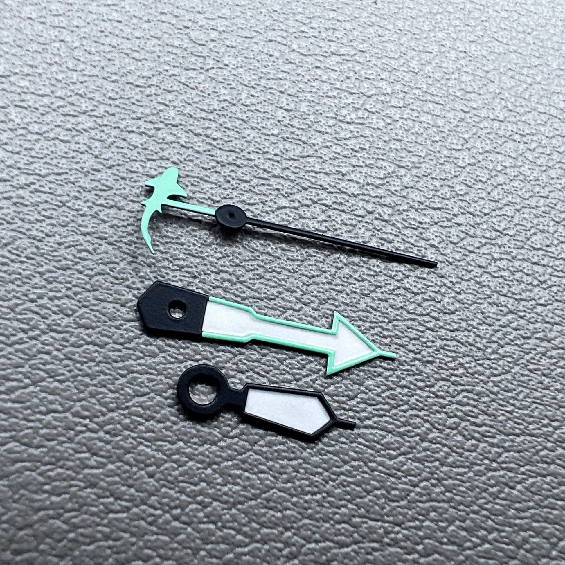 Green and black trimmed watch hands set for NH35A NH36A A72 by Green+Black, precise and stylish replacement.