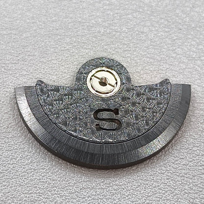 Replacement Modified S Carved Black Fish Scale Rotor Oscillating Weight for NH35 NH36