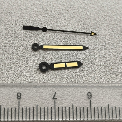 2 Sets Black Yellow Painted Arrow Shape Watch Hands Green Lume for NH35 NH36