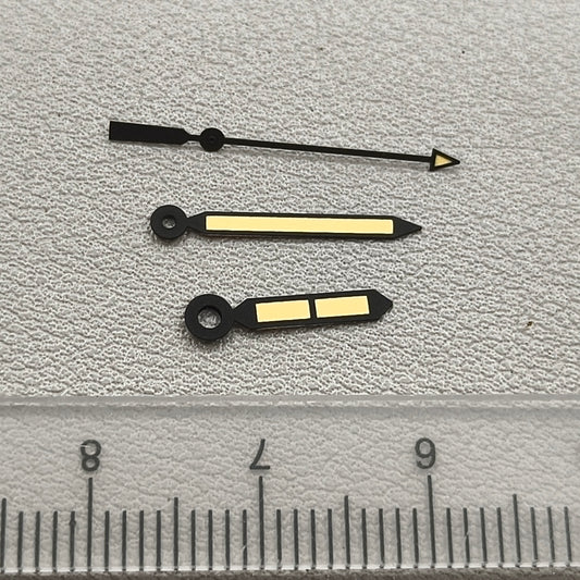 2 Sets Black Yellow Painted Arrow Shape Watch Hands Green Lume for NH35 NH36