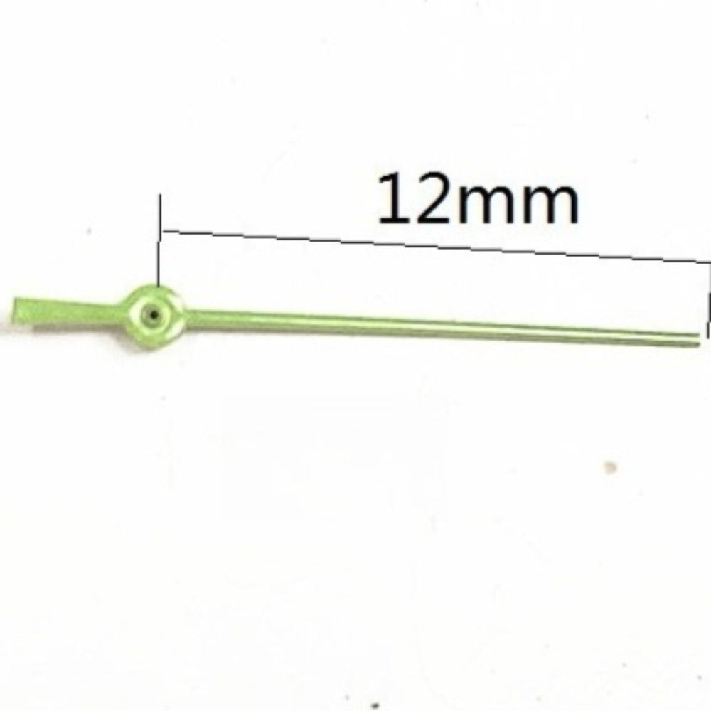 Set of 3 light green 12mm second hands for Miyota FS00 FS01 FS10 watch movements, precise timing parts.