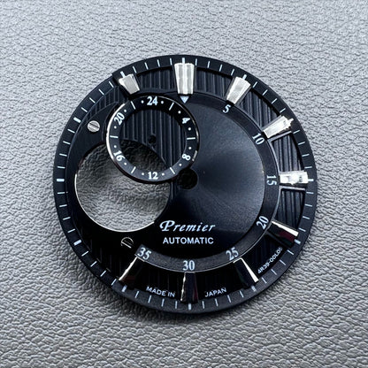 No Lume black diving watch dial 28.5mm with silver font, hollow design for NH39 movement