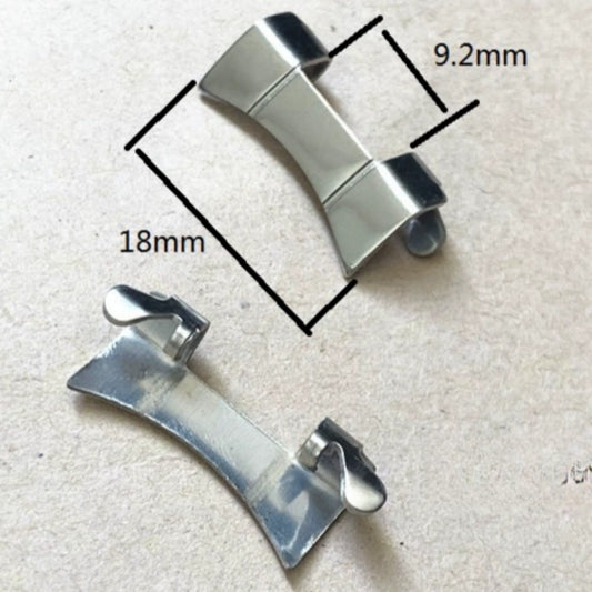 9.2x18mm Matted Silver Curved End Links Spring Bars Bracelet Watch Band Strap#361