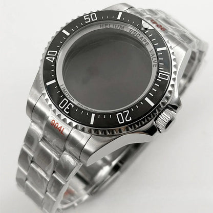 44mm Watch Case for Deep SEA Style for NH34 NH35 NH36 Rotating Bezel Solid Back