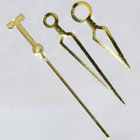 Golden trim hollow watch hands for ETA2836, 2824, 2892A2 movements by T97, ideal for men's watches.