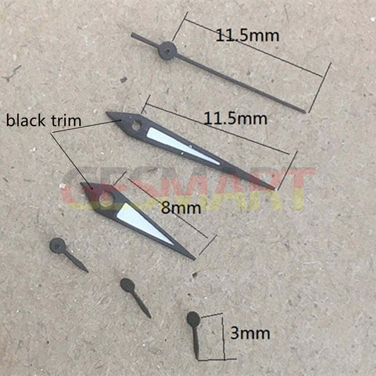 Aiguille de montre en forme de flèche noire de 11,5 mm pour Epson VX3J, VX9J, VX7J, VX3N, VX9N, VX42
