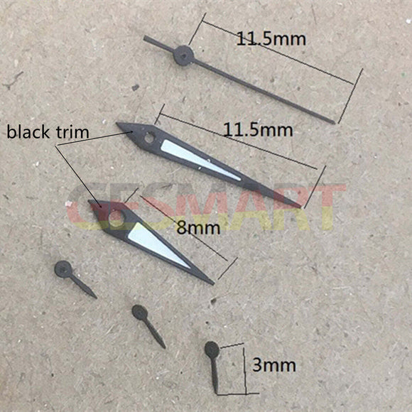 11.5mm Black Trim Arrow Shape Watch Hand for Epson VX3J VX9J VX7J VX3N VX9N VX42