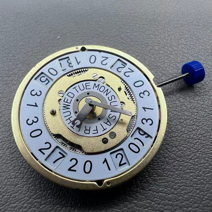 Swiss Ronda 5050C quartz watch movement with precise chronograph functions for accurate timekeeping.