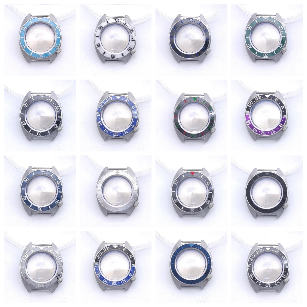 40mm Watch Case with Ceramic Bezel Shadow Ring Sapphire Crystal for NH35/NH36/4R