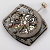 Asian HZ1C00D Silver/Black Hollow Barrel Shape Automatic Mechanical Movement