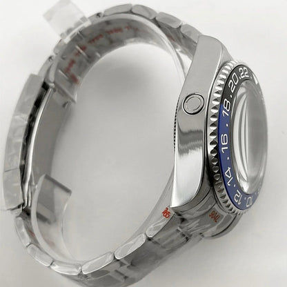 44mm Black Blue GMT Ceramic Bezel Watch Case for Deep SEA for NH34 NH35 NH36