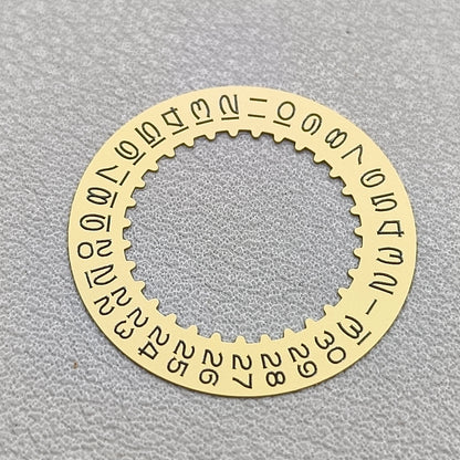 Golden Vintage Numberal Font Date Disk Wheel Date Wheel Fit for RLX3135 Movement