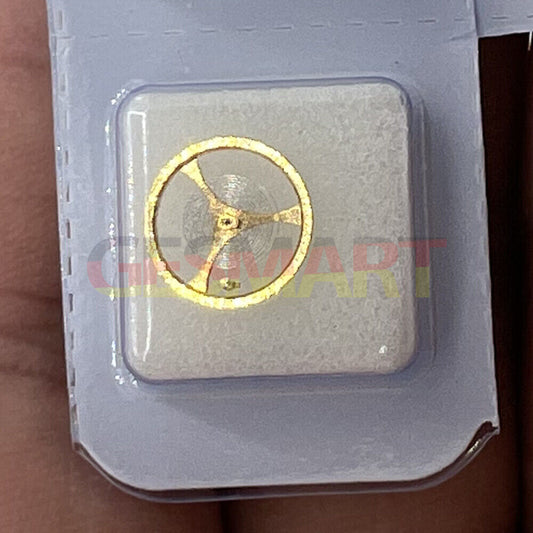 Golden complete balance wheel with hairspring for Orient 46941 46943 watch movement, precise timekeeping component.