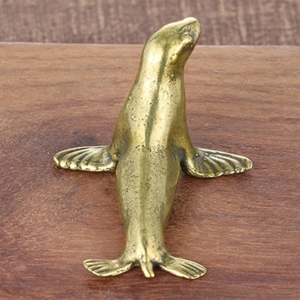 Hand-carved solid copper seal trinket, vintage bronze finish for collectors and decor.