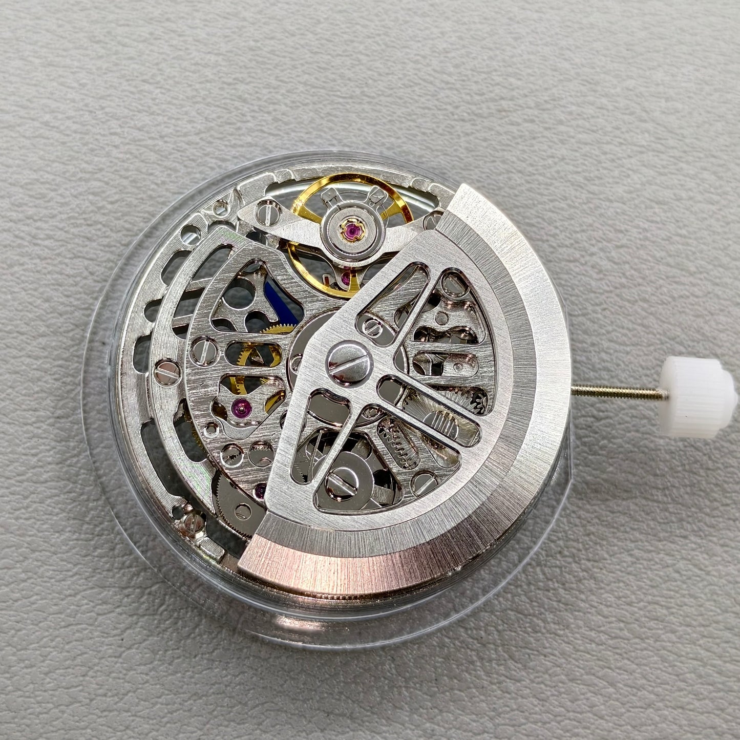 Silver HZ75DOA Hollow Bare Balance Wheel Automatic Mechanical Movement