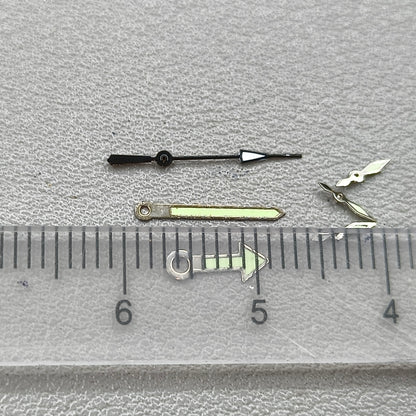 2 Sets/Pack Silver+black Trim Green Lume Watch Hands for Miyota OS10 OS20 OS30