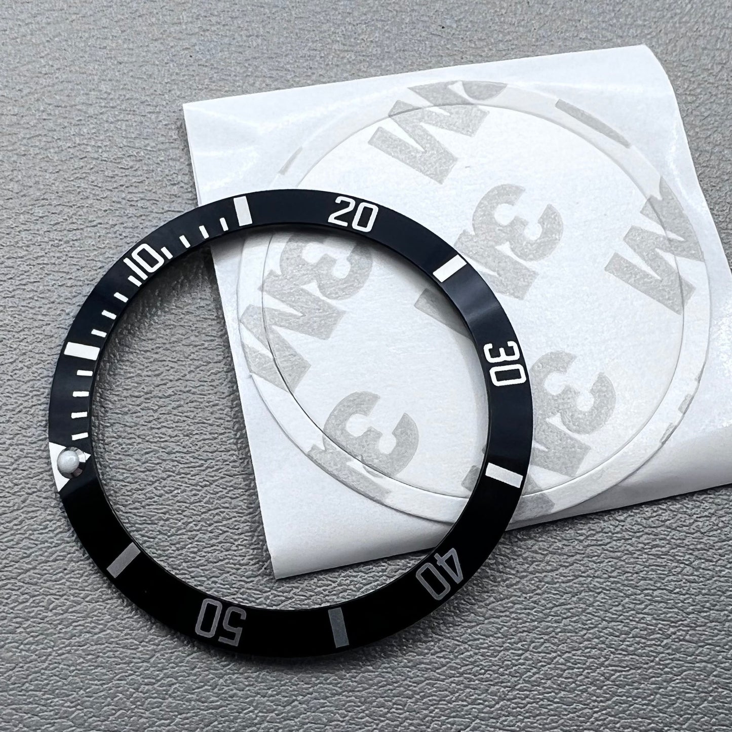 37.5mm Aluminum Black SUB Green Lume Watch Bezel Slope White Font