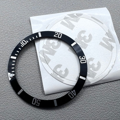 37.5mm Aluminum Black SUB Green Lume Watch Bezel Slope White Font