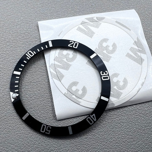 37.5mm Aluminum Black SUB Green Lume Watch Bezel Slope White Font