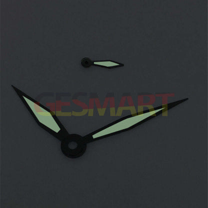 Black Trim White Polished Green Lume Watch Hands for ST3600/ST3620/ETA6497/6498
