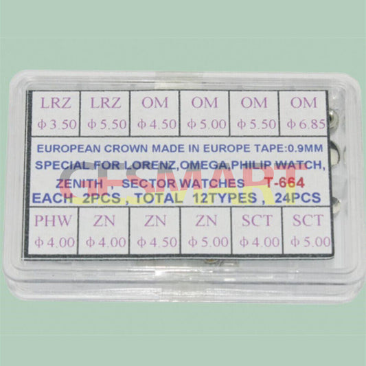 1. Lorenz watch crown for European-made Omega, Philip, Zenith, Sector models.  