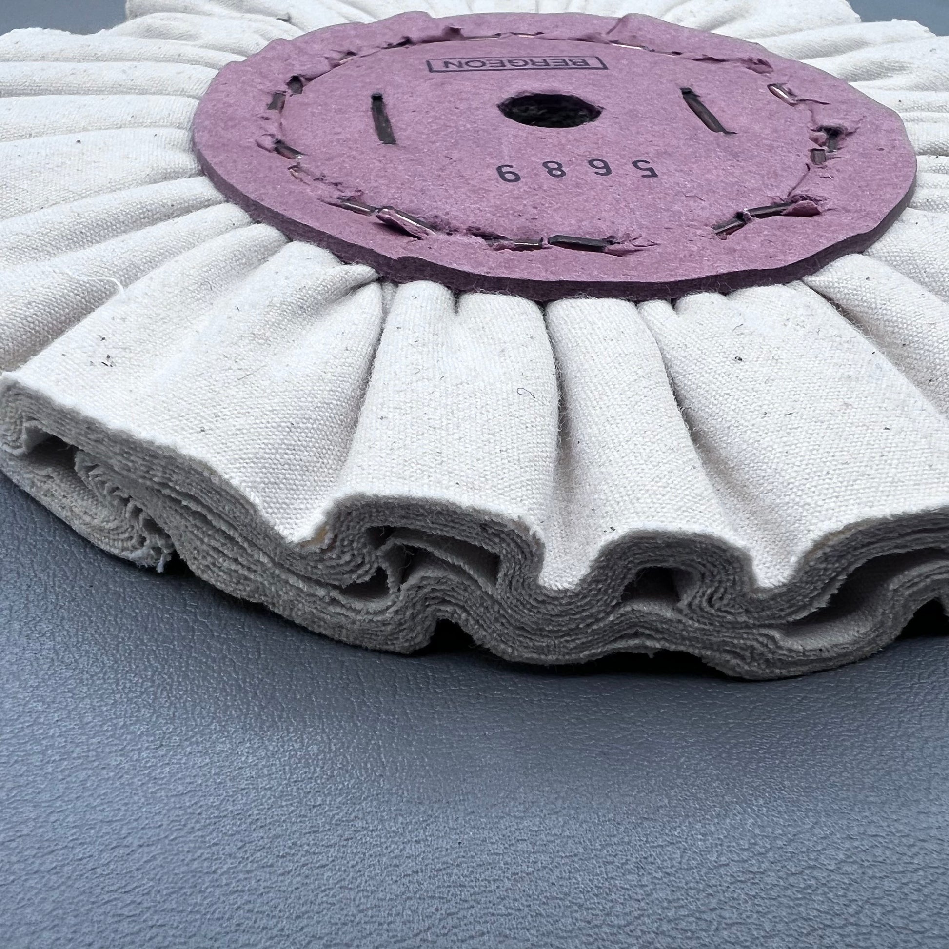 Swiss Bergeon 5689 polishing wheel in unbleached cotton for watch accessory maintenance