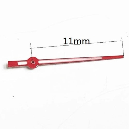 Set of 3 red arrow-shaped 11mm second hands for Miyota OS10 OS20 OS30 watch movements.