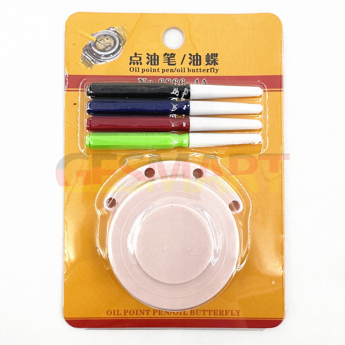 Oil cups plastic stand with 3 containers and oiler pen set for precise watch repair.