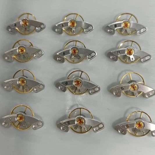 Complete Balance Wheel with Blue Mainspring for Dandong 4130 Mechanical Watch Movement, Precision Component