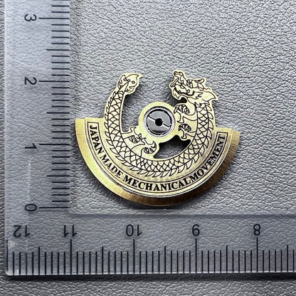Black carved golden dragon rotor for NH35 NH36 watch movement, enhancing mechanical elegance.
